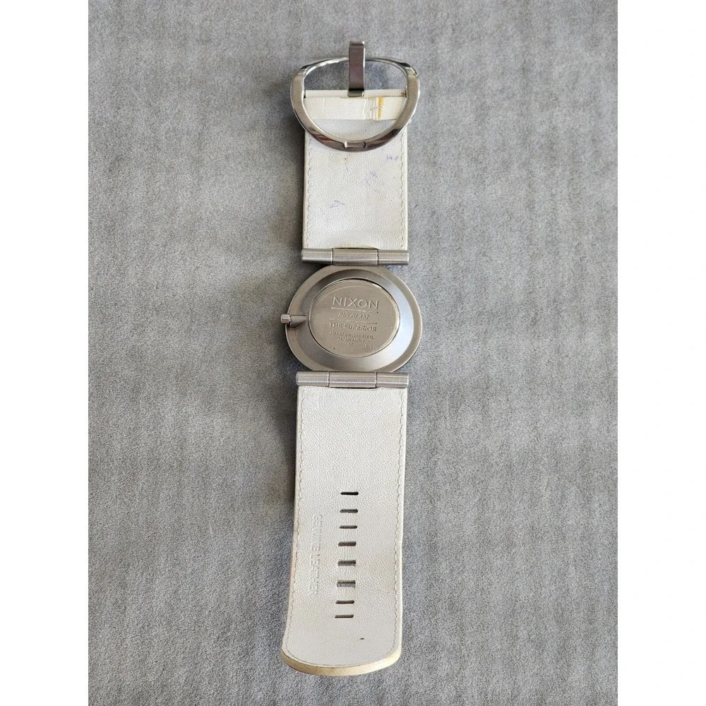 NIXON Big Glam The Superior Round Dial Leather Band Oversized Watch FREE $HIP!!